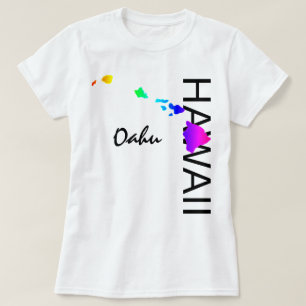 CAMISETA OAHU - ILHAS HAWAII NEON RAINBOW