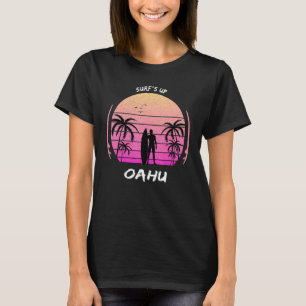 Camiseta Oahu Palm Tree Surf Hawaii Waikiki Souvenir Maui K