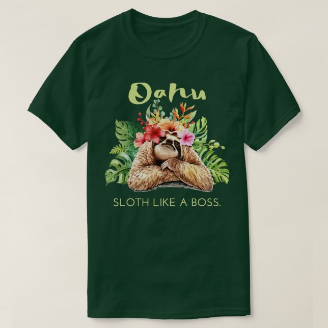 Camiseta Oahu Sloth como um presente de Souvenir para a Vac (Frente do Design)