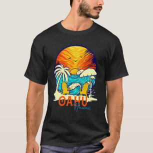 Camiseta Oahu Sunset Beach Família de Casais de Férias Hava