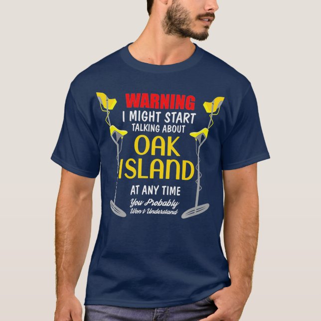 Camiseta Oak Island Metal Detectando Digger Funny Premium (Frente)