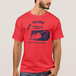 Camiseta Oak Island NC Beaching Summertime Waves