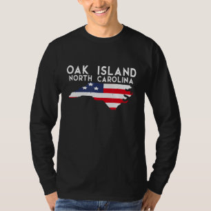 Camiseta Oak Island North Carolina EUA State America Viagem