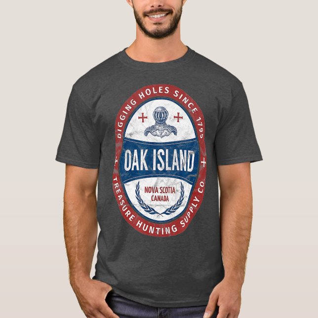 Camiseta Oak Island Treasure Hunting Retro Templar Knight (Frente)