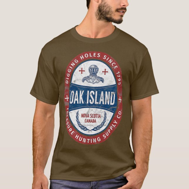 Camiseta Oak Island Treasure Hunting Retro Templar Knight (Frente)