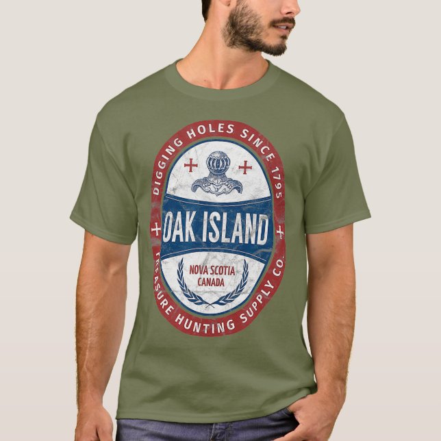 Camiseta Oak Island Treasure Hunting Retro Templar Knight (Frente)