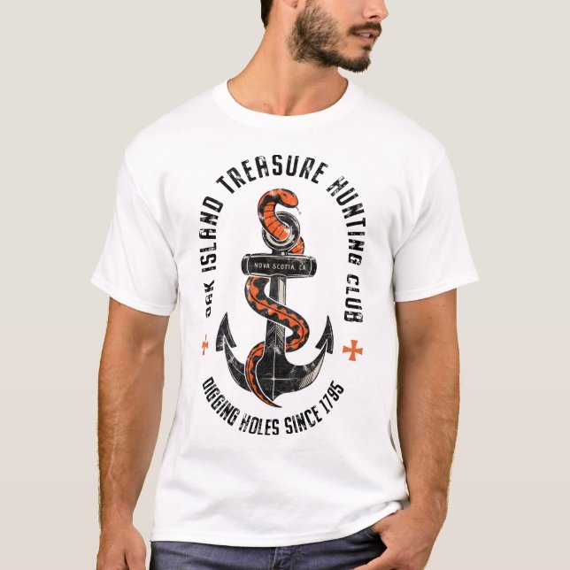 Camiseta Oak Island Treasure Hunting Templar Mistério Prese (Frente)