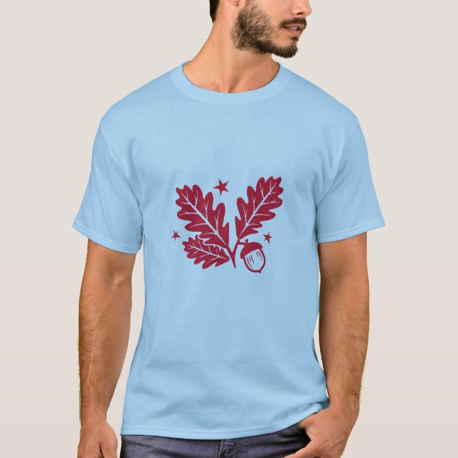 Camiseta Oak Leaves e Acorn, é outono (Frente)