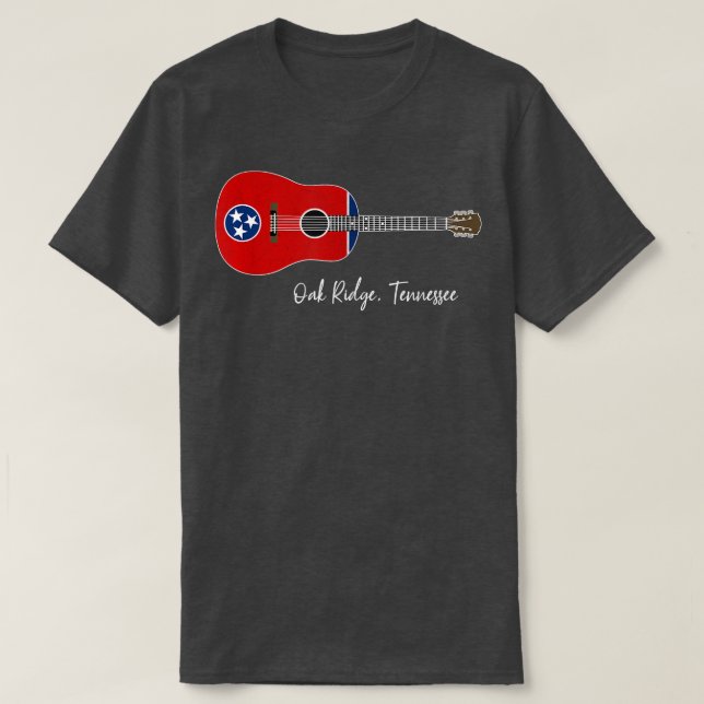Camiseta Oak Ridge Tennessee Guitar (Frente do Design)