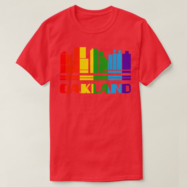 Camiseta Oakland Pride Oakland Gift LGBT Suporte LGBTQ Te (Frente do Design)