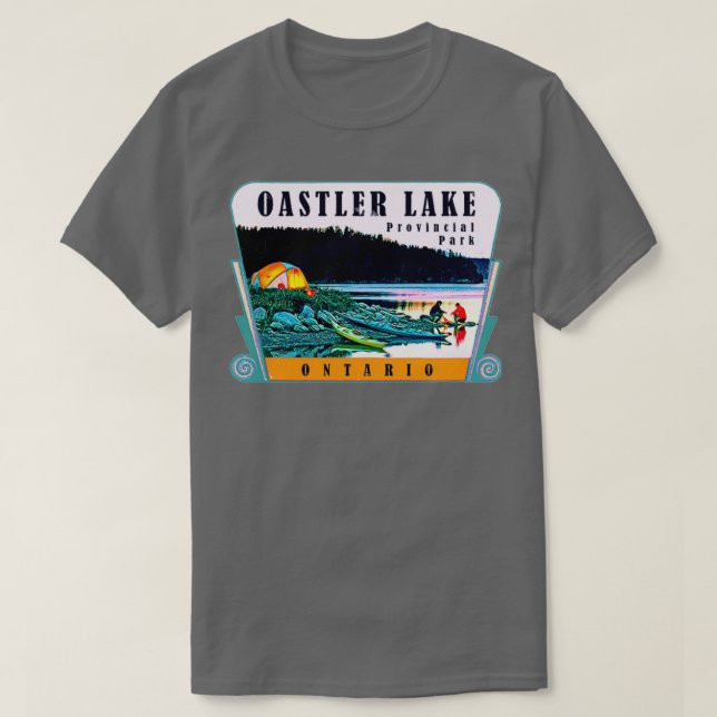 Camiseta Oastler Lake Provincial Park Ontario Vintage Trave (Frente do Design)