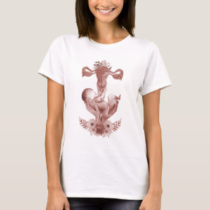 Camiseta Ob/Gyn Parteira Floral Infância Cervix Ovários