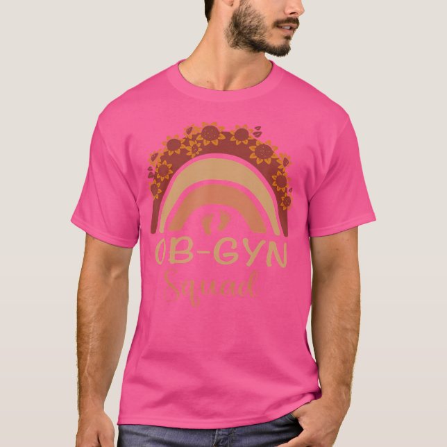 Camiseta Ob-Gyn Squad Rainbow Gynecologista Ob Gyn Doctor S (Frente)