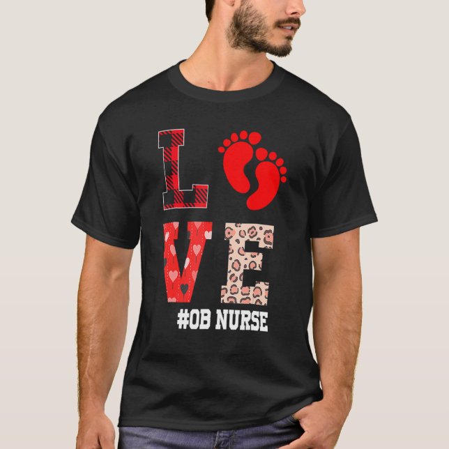 Camiseta OB Nurse Valentines Day Delivery Labor (Frente)