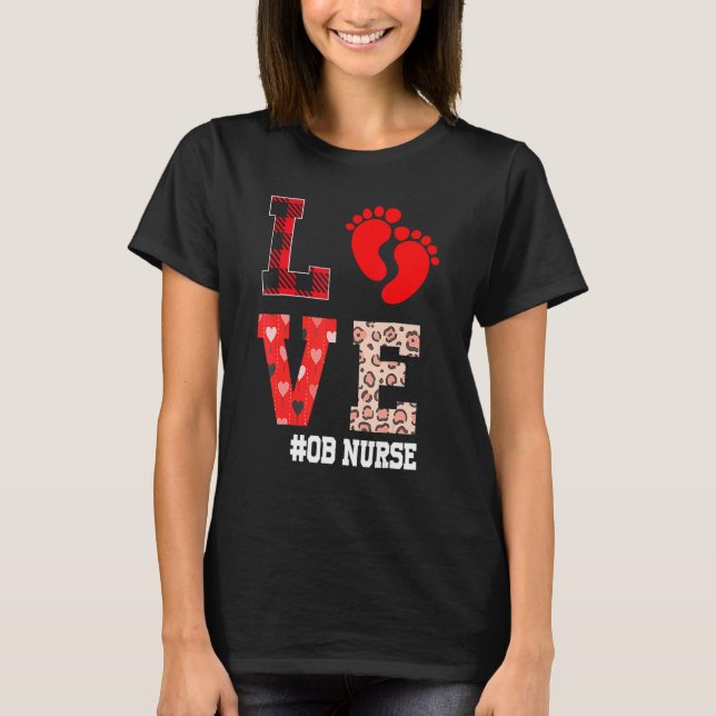 Camiseta OB Nurse Valentines Day Delivery Labor (Frente)