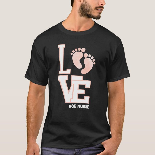 Camiseta OB Nurse Valentines Day Delivery Labor Nursing (Frente)