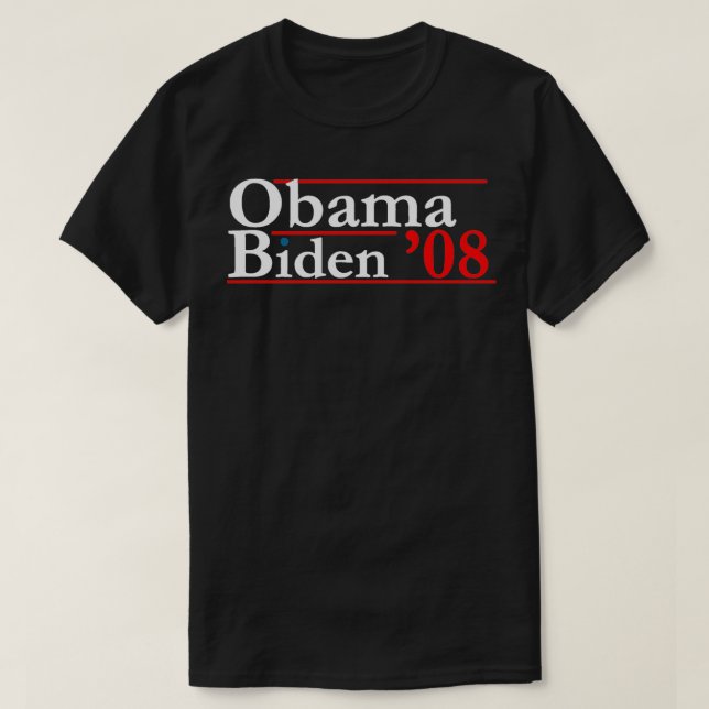 Camiseta Obama 08 - Campanha Retro Obama Biden (Frente do Design)