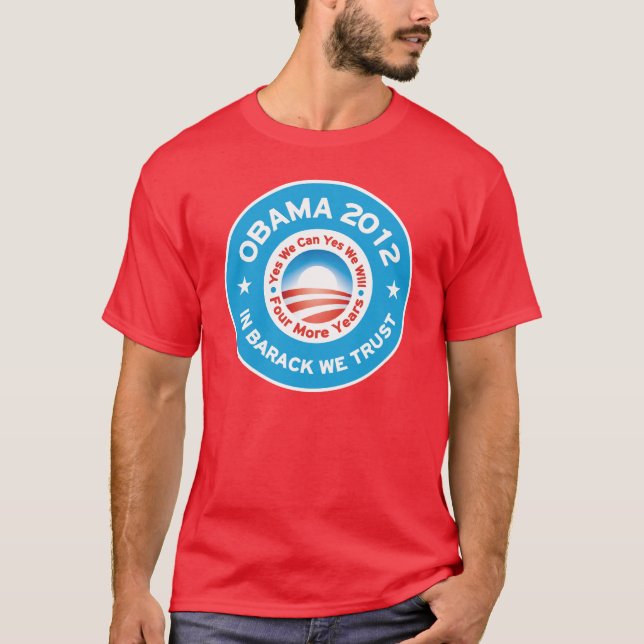 Camiseta Obama 2012 - Em Barack nós confiamos (Frente)