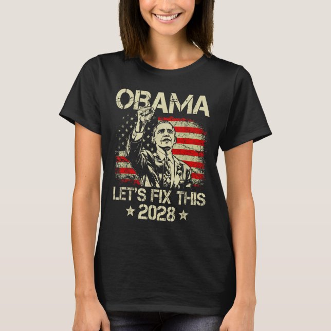 Camiseta Obama 2028 Let's Fix This Obama 48th President (Frente)