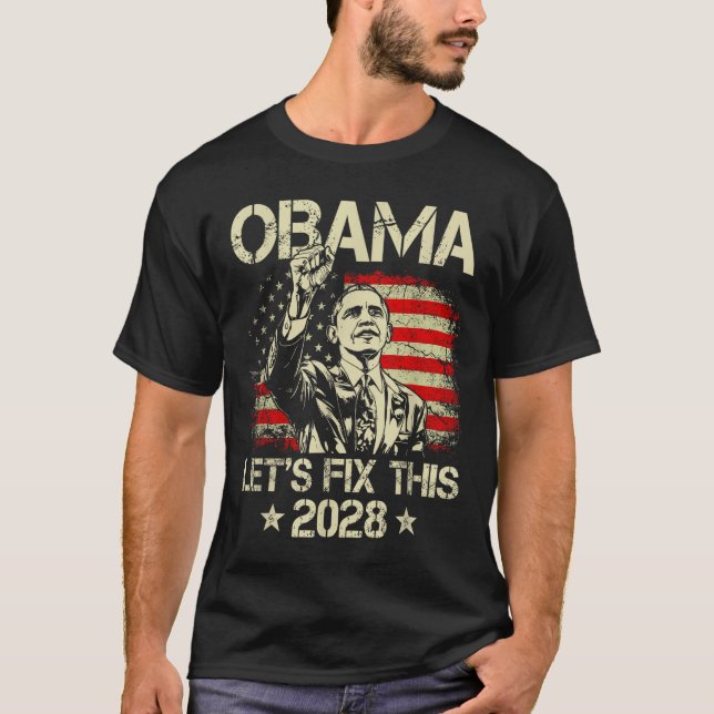 Camiseta Obama 2028 Let's Fix This Obama 48th President (Frente)