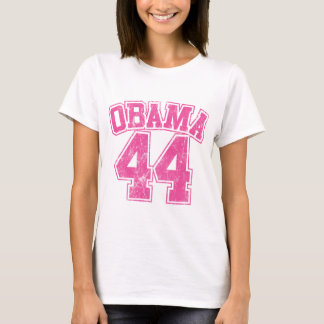 Camiseta obama 44 mulheres claras cor-de-rosa