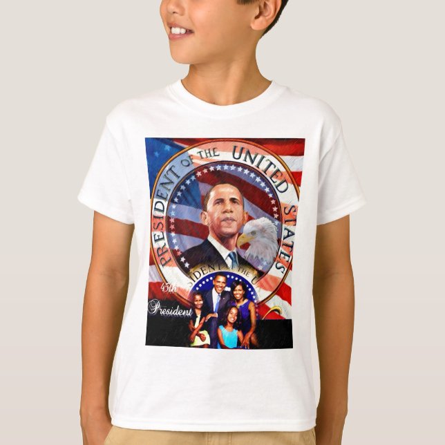 Camiseta Obama, 45º Presidente dos Estados Unidos_ (Frente)