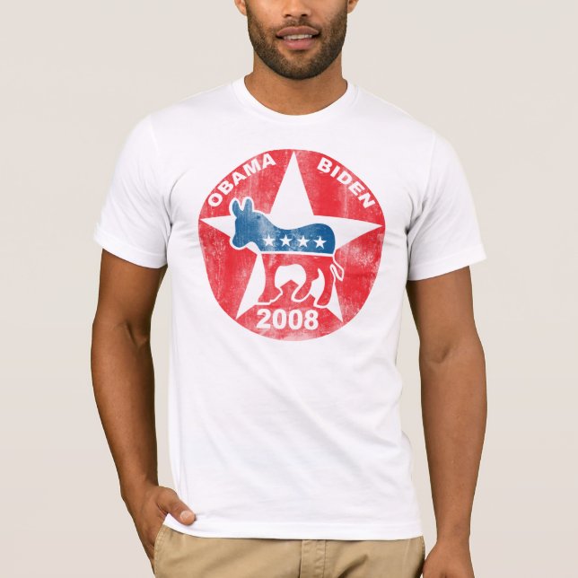Camiseta Obama Biden 08 retro (Frente)