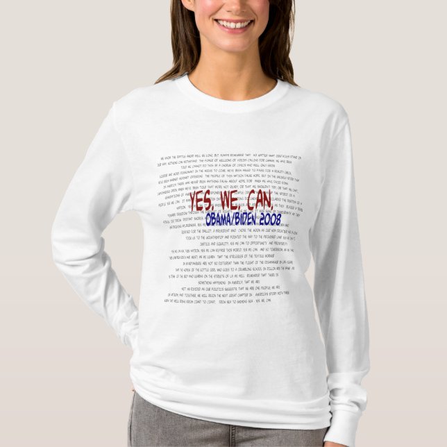 Camiseta Obama/Biden - sim nós podemos discurso (Frente)
