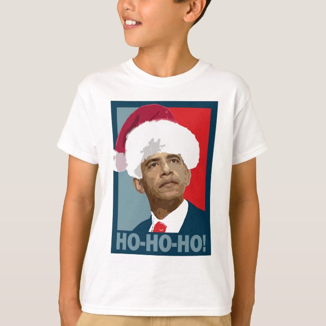 Camiseta Obama Christmas Ho Ho Ho (Frente)