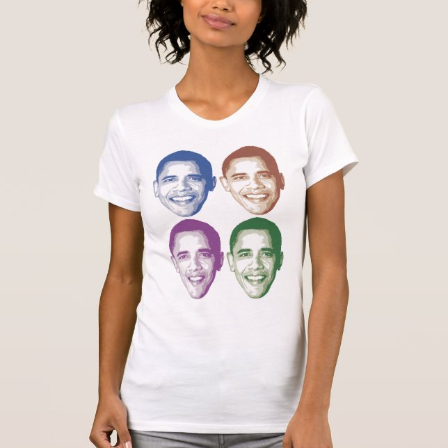 Camiseta Obama colorido enfrenta (Frente)