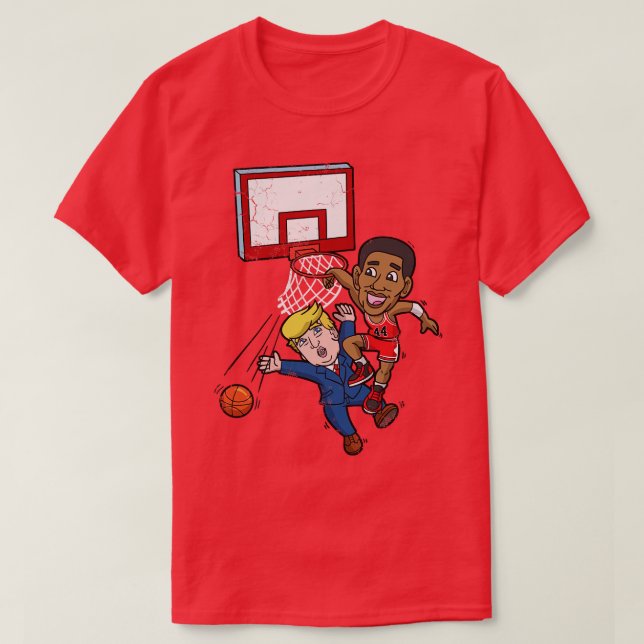 Camiseta Obama Dunks Em Trump (Frente do Design)