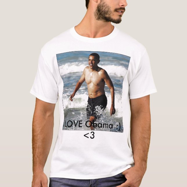 Camiseta obama, EU AMO Obama:) <3 (Frente)