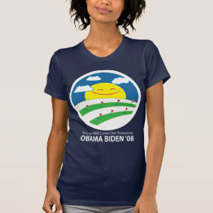 Camiseta Obama, o sol virá para fora t-shirt