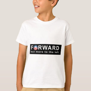 Camiseta Obama: Para a frente, mas mais para a esquerda