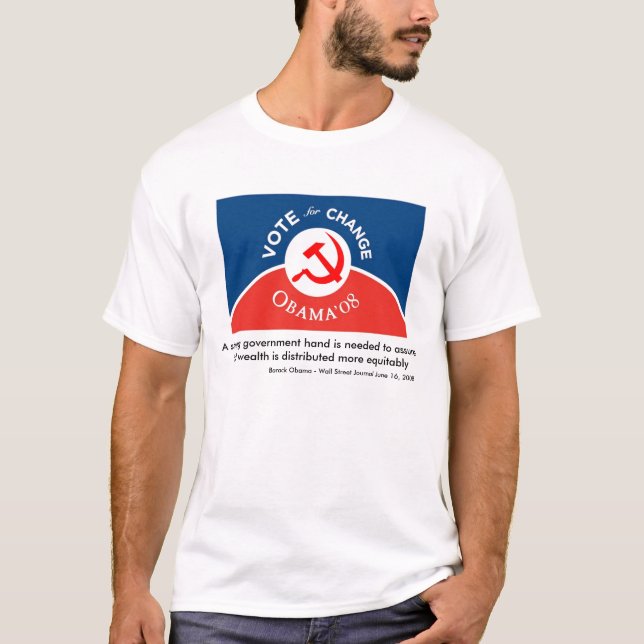 Camiseta Obama para a mudança - homens (Frente)