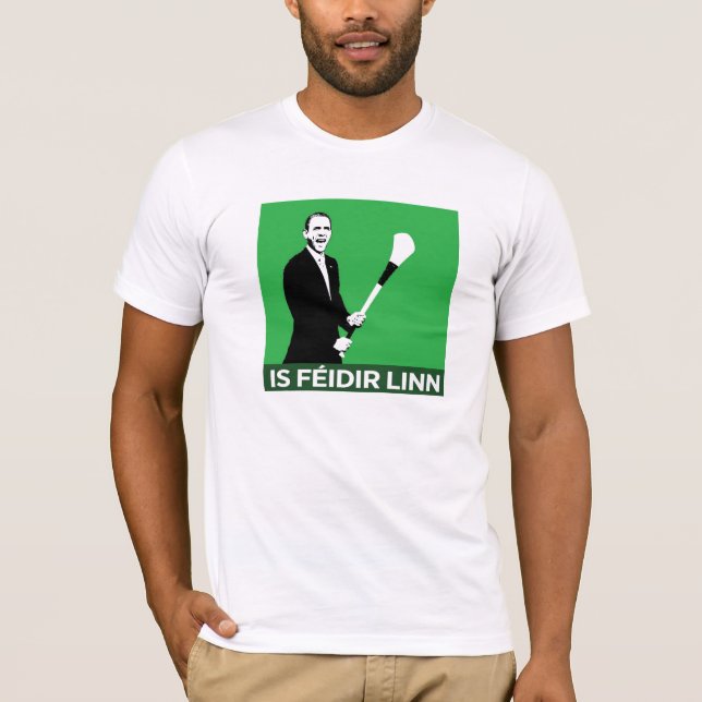 Camiseta O'Bama sim nós podemos no irlandês! (Frente)