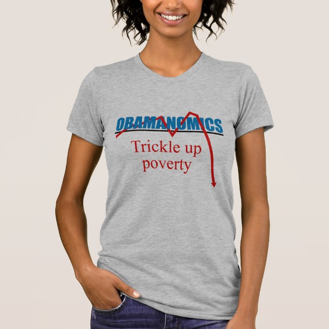 Camiseta Obamanomics - gotejamento acima da pobreza (Frente)