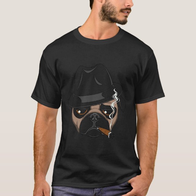 Camiseta Obedeça ao pug Máfia de cães pug 526 (Frente)