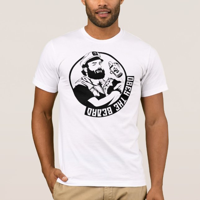 Camiseta Obedeça o T dos homens da barba (Frente)