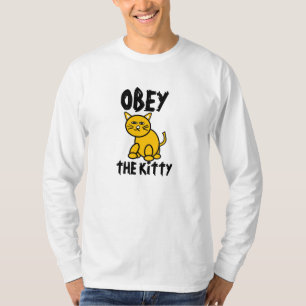 Camiseta Obedeça o t-shirt dos homens do gatinho