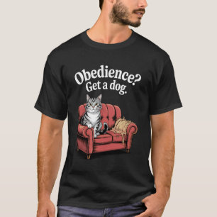 Camiseta Obediência Obtenha Um Gato Amante De Cachorro Gati