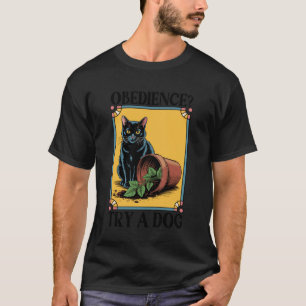 Camiseta Obediência Tente Um Gato Cachorro Gatinho Amante d