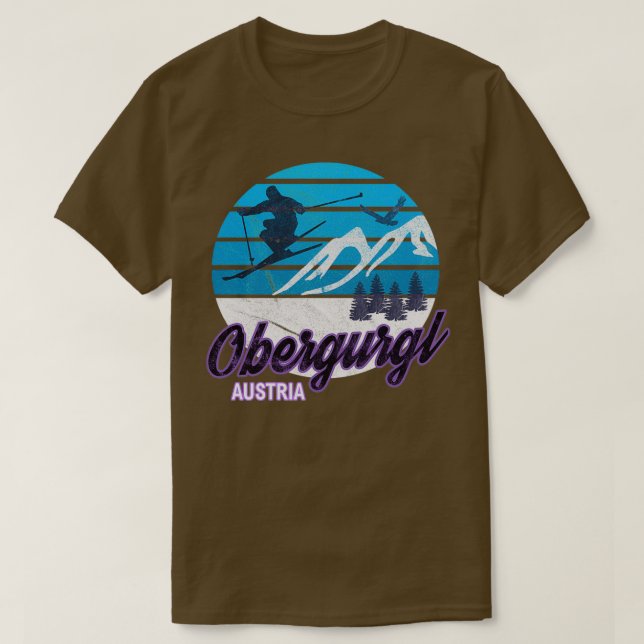Camiseta Obergurgl Áustria Ski Resort Snowboard W (Frente do Design)