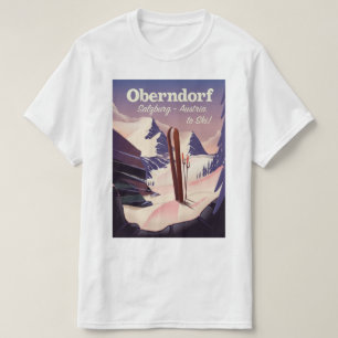 Camiseta Oberndorf,Salzburgo,Áustria, pôster de esqui