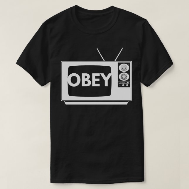 Camiseta Obey TV White impressão (Frente do Design)