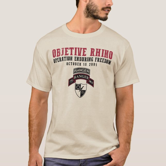 Camiseta Objective Rhino: Operation Enduring Freedom 2001 (Frente)
