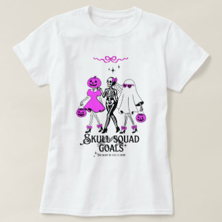 Camiseta Objetivos da Equipe Caveira Rosa – Esqueleto Femin
