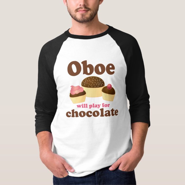 Camiseta Oboe jogará para o chocolate (Frente)