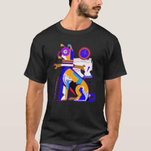 Camiseta Obra de arte colorida de construtivismo de cachorr