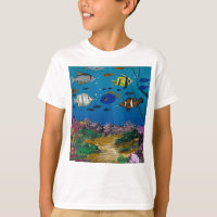 Camiseta - obra de arte feita à mão - profundezas